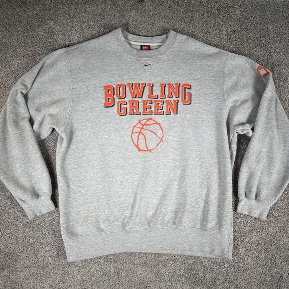 Vtg Nike Bowling Green University Sweatshirt Men XL Gray Center Check 90s Sports - Picture 1 of 11